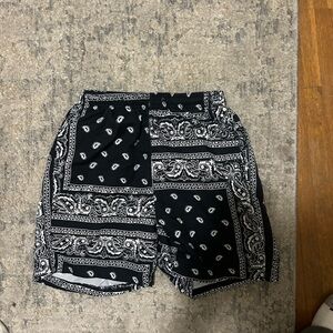 Black and White Bandana Print Shorts